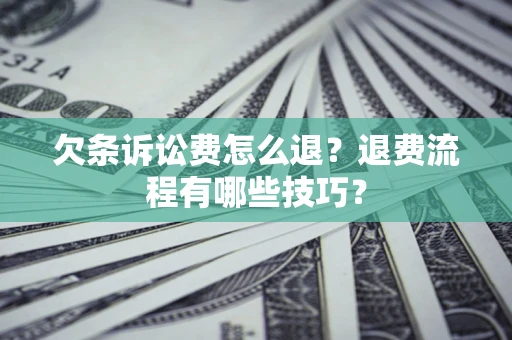 北京欠条诉讼费怎么退？退费流程有哪些技巧？